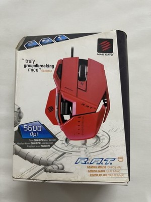 Mad Catz R.A.T. RAT 5 Gaming Laser Mouse for PC & Mac - Red - Works - W/B