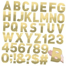 184 Pcs Reflective Adhesive Number Letter Stickers Pack 6" Giant Large Gold