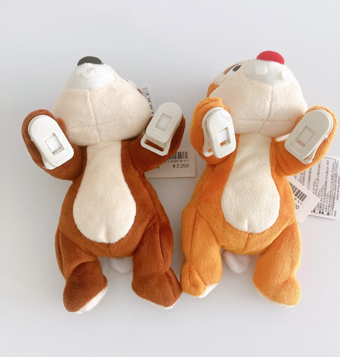 NEW ! Tokyo Disney Resort Chip & Dale Plush on Shoulder Popular Clip Set of 2 - Picture 6 of 9