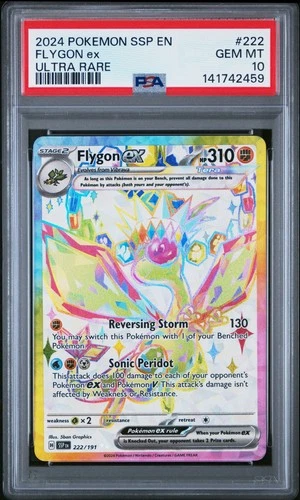 2024 POKEMON SSP EN-SURGING SPARKS ULTRA RARE #222 FLYGON EX PSA 10