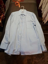 Geoffrey Beene Mans Blue Dress Shirt  15 1/2, 34 35