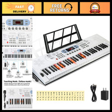 61-Key Lighted Keyboard Piano for Beginners  Kids, USB/Battery, LCD Display, Mi
