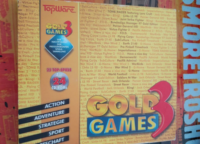 Gold Games 3 IBM PC (24 CD Roms, Manual, Box) classic CIB works 23 Games