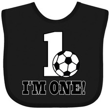 Inktastic First Birthday Soccer 1 Year Old Baby Bib Im Sports Party Celebration