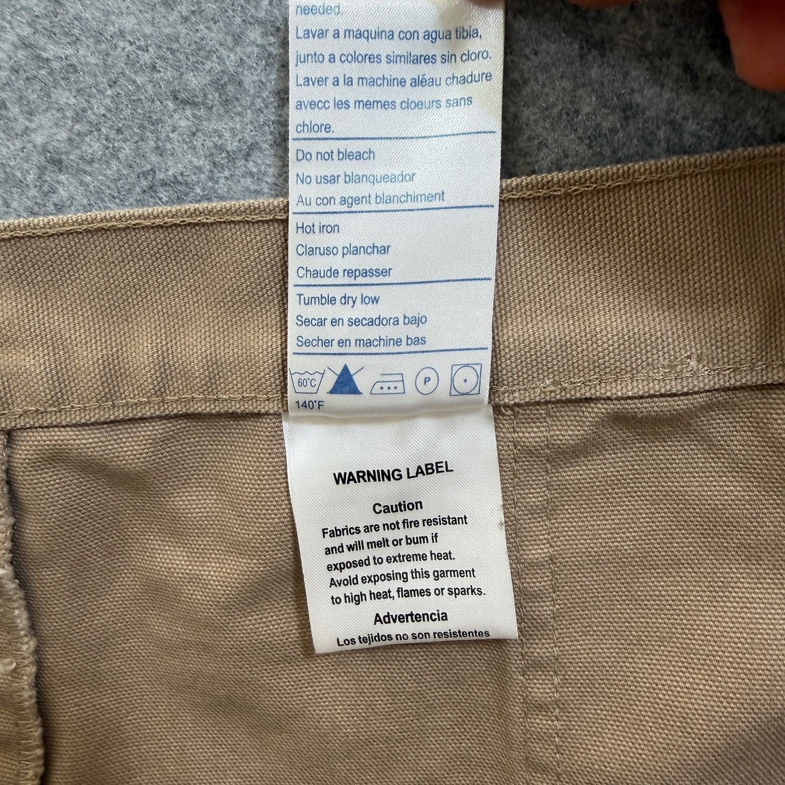 Blaklader Double Knee Carpenter Pants Mens 44x32 Khaki Canvas Ripstop Workwear thumbnail 13