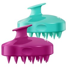 HEETA Hair Scalp Massager Shampoo Brush 2 Pack, Soft Silicone Bristles to Remove