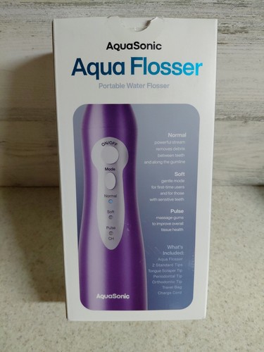 AquaSonic Water Flosser senza fili ricaricabile per pulizia denti scatola aperta - Foto 9 di 10