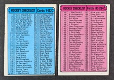 1974/75 Topps Hockey Checklist Lot 2 Cards