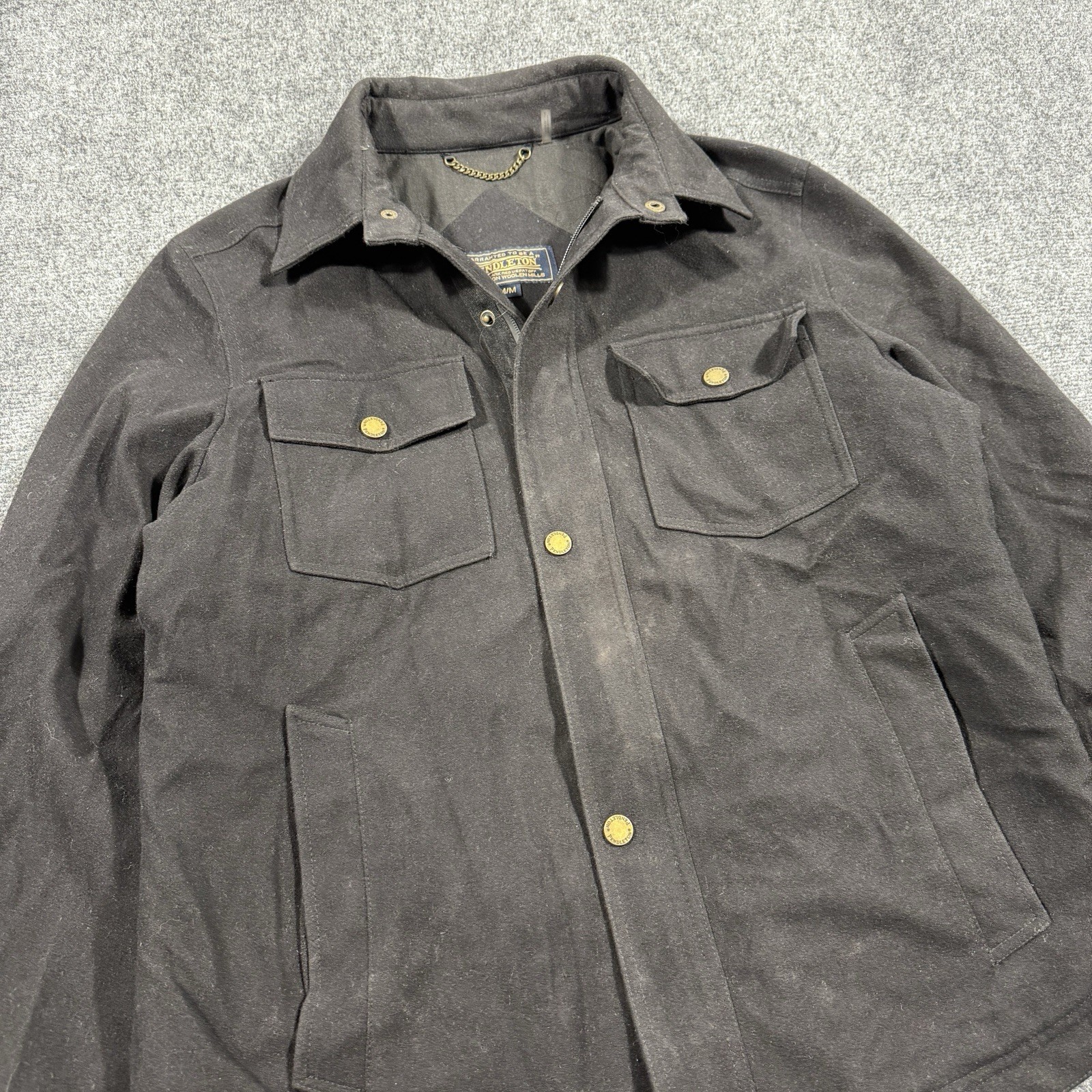 Pendleton Jacket Mens Medium Black Wool Blend Qui… - image 3