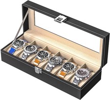 6 Slot Jewelry Box Display Case Watch Box Watch Case PU Leather Box Gift HOT
