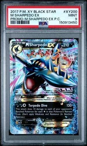 2017 POKEMON XY BLACK STAR PROMO #XY200 M SHARPEDO EX PSA 9