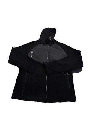 Asics Men Black Long Sleeve Full Zip Hooded Jacket Size Small