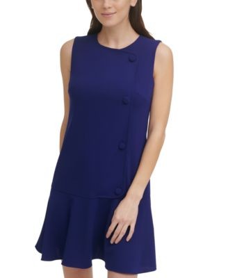 DKNY Womens Stretch Sleeveless Round Neck Short Wear To Work Drop Waist Dress - Picture 5 of 23