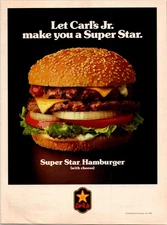 1982 • CARL'S JR. Super Star Hamburger print ad • 1980s ADS.89