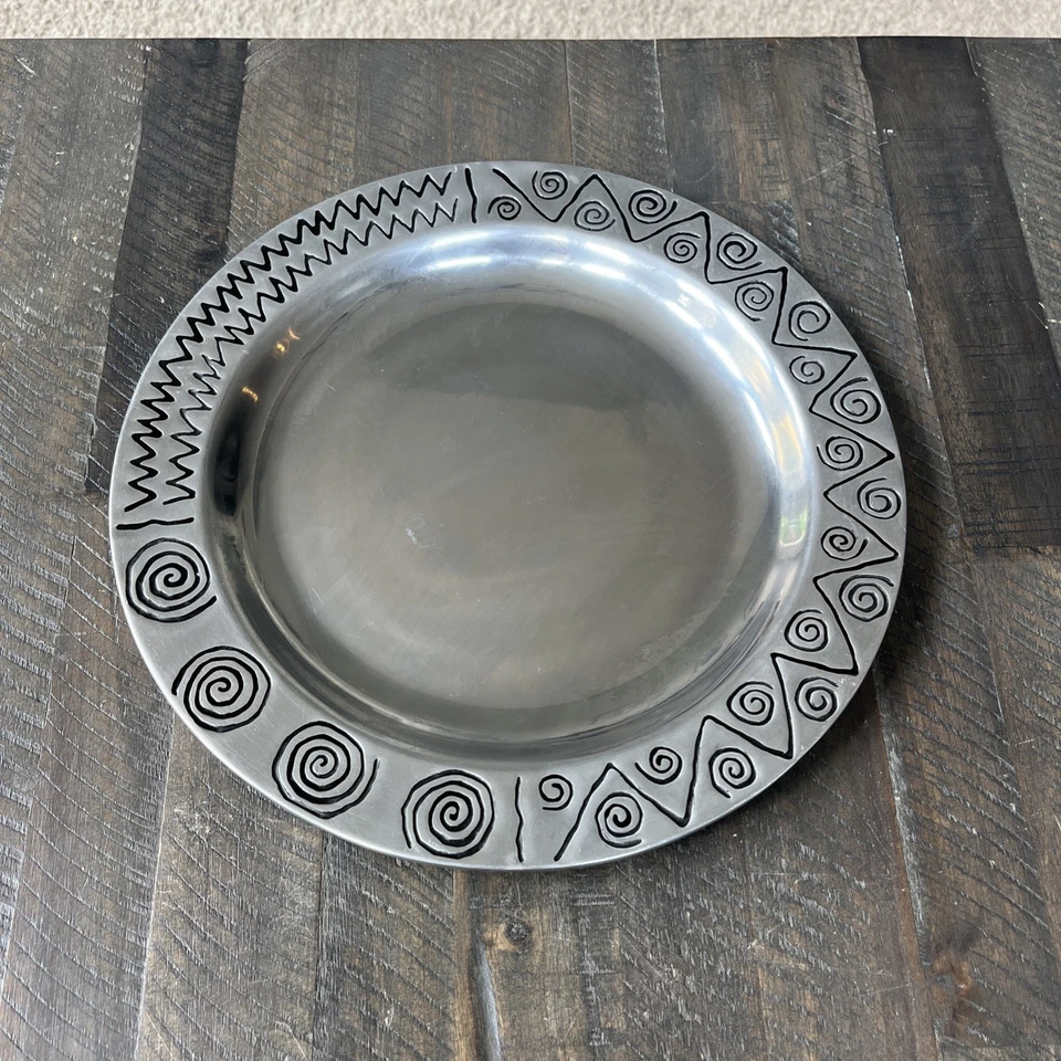 "Cargador de plato redondo Wilton Armetale Reggae patrón grande de 12"" seguro para alimentos" Foto 2 de 4