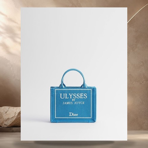 Dior Book Tote Strap Bag Mini Light Blue & White Book Cover 158406043 [P]