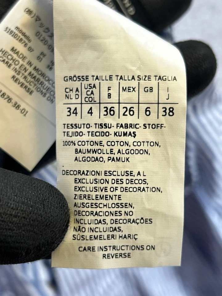 Vestido Weekend Max Mara para mujer 4 azul blanco algodón * Foto 4 de 4