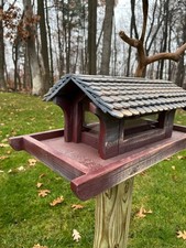 Bird Feeder Handcrafted Beautiful Rustic Bridge