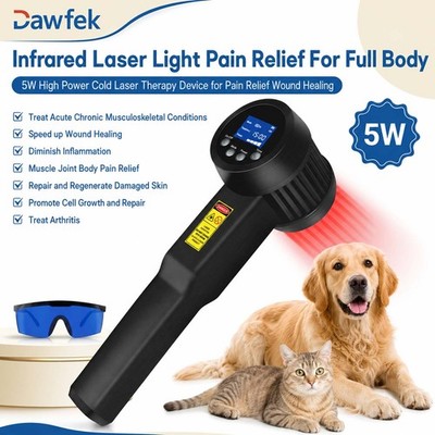 Cold Laser Pain Relief Device 5W 808nm 905nm Red Light Therapy Machine for Body