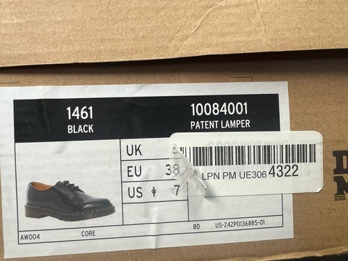 Dr. Martens 1461 Patent Leather Oxford Shoes Lamper Black New Women's 10084001 - Picture 11 of 12