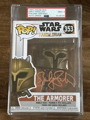 Emily Swallow the Armorer Star Wars Mandalorian Signed Funko Pop PSA Authentic