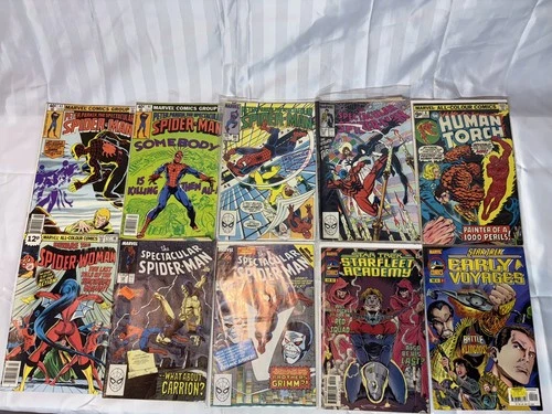 10 Old Vintage Comics Job Lot Bundle Marvel Dc Super Hero’s Hulk Spider-man