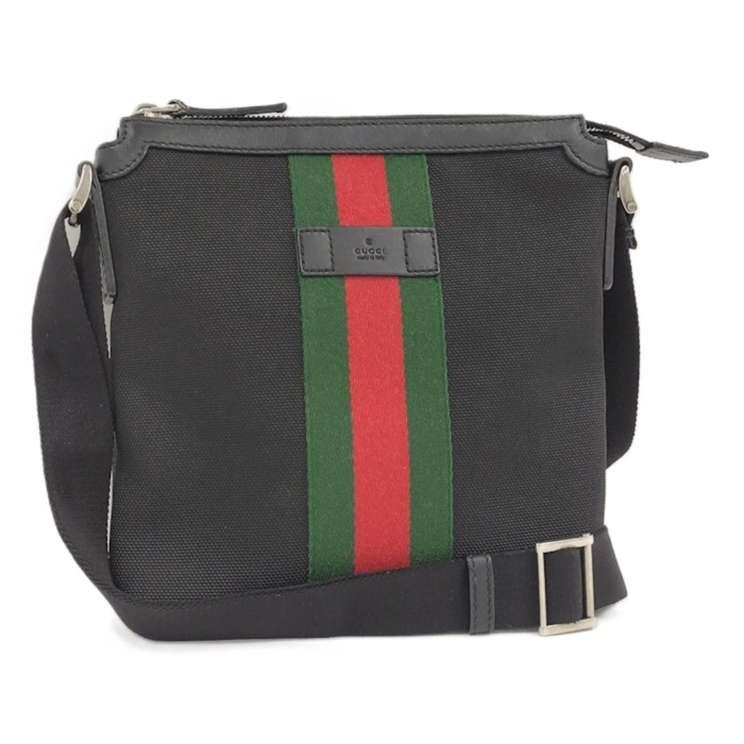 Sac bandoulière Gucci toile noir sherry 471454