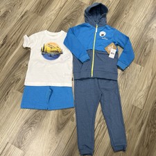 eddie bauer boys 4 piece set hoodie sweatpants shorts tshirt Size 5 68 NWT