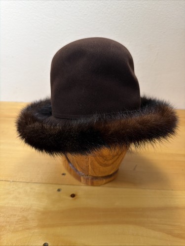 MCM  Mr.JOHN CLASSIC Cocoa 100% WOOL Mouchoir Mélange FELT Fur Brimmed  Hat