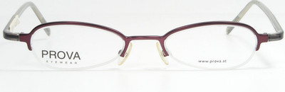 PROVA T215 001 Eggplant Purple Half Rim Eyeglasses Glasses Frame 45-18-143 NEW