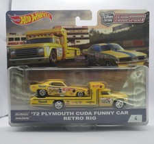 Hot Wheels Team Transport #4 '72 Plymouth Cuda Funny Car Retro Rig Snake