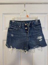Wild Fable Women s High Rise Distressed Button-Fly Denim Shorts Size 2