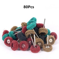80Pack Abrasive Buffing Wheel Grinding Polishing Shank Craft Bits Rotary Tool