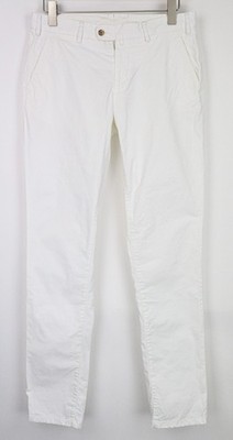 SUITSUPPLY Porto Herren Hose UK32R Off-White Stretch Baumwolle Flatfront Dress *