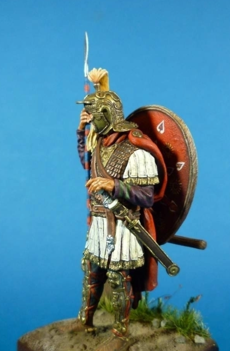 Soldat jouet en étain peint Charles V empereur Saint-Romain
