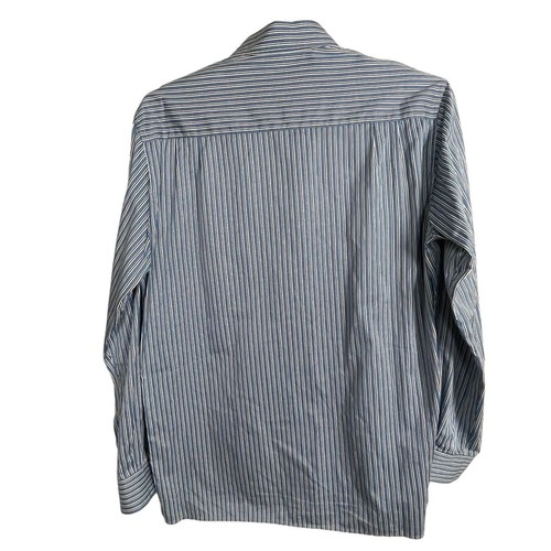 Ermenegildo Zegna Italy Size XL Button Down Long Sleeve Blue White Striped Shirt - Picture 5 of 8