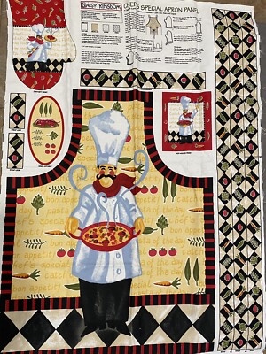 Fabric Panel Daisy Kingdom Chef s Special 0154 Apron Oven Mitt Pot Holder Sewing