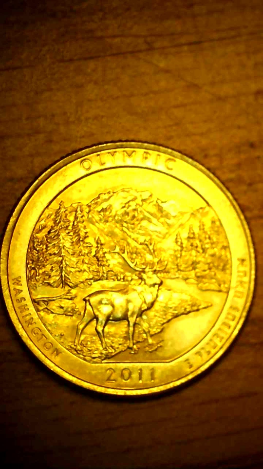 2011 P Olympic National Park Quarter Washington Gold Color ATB FREE SHIPPING - Image 2 of 2