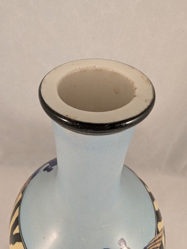 Antique Japanese Kinkozan Kyoto Satsuma Art Deco Pottery Bottle w/ Stopper Japan - Picture 7 of 19
