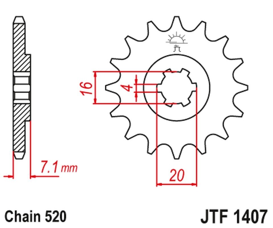 Pignon 10 dents JT 422 transmission quad Suzuki LT 80 et Kawasaki KXF