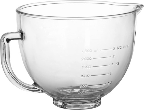 Glass Mixing Bowl Kitchenaid 4.5 and 5 Quart Tilt-head Stand Mixers Kitchen New - Picture 2 of 7