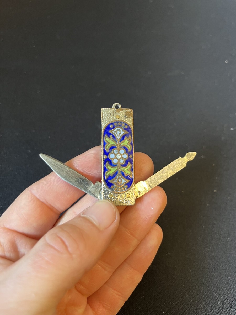 Vintage Soviet Pocket Multitool Knife Keychain USSR Mini Folding