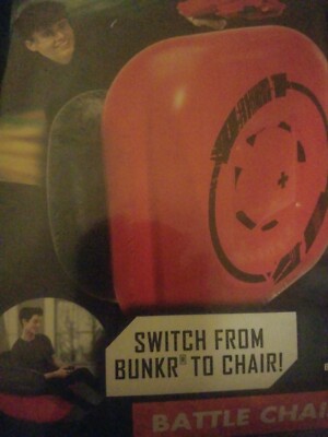 Nerf Bunkr Battle Zones Inflatable Battle Chair Red- 30'' x 30'' x 21'' New two