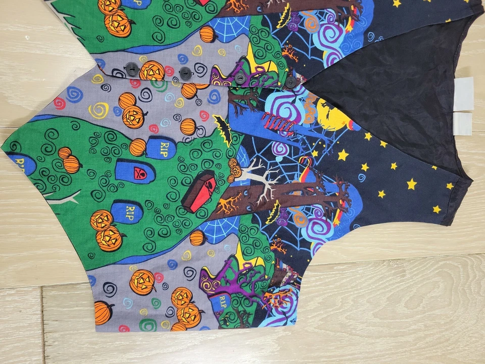 Basic Editions Plus Halloween Vest 2x Teach Spooky Holiday Party Womens Cute - Image 2 of 4