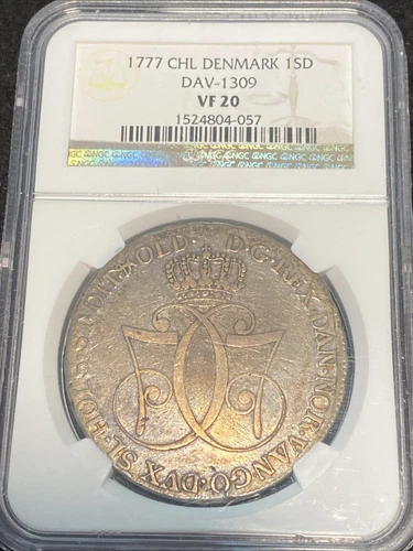 1777 DENMARK 1 SD DAV 1309 VF 20 NGC KM 634