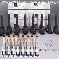 8 Set UF535 Ignition Coils & Spark Plugs for Mercedes C250 GL450 ML350 19005267