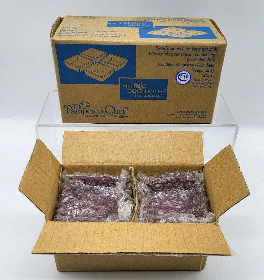 2006 Pampered Chef 2.5in Bowls PETITE SQUARES Set of 4 Simple Additions #2051 - Image 4 of 4