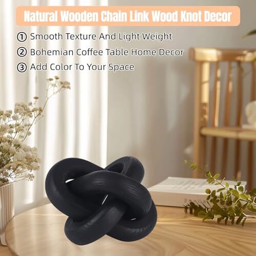3Link Wood Chain Link Decor,Wood Knot Decor,Coffee Table Decor