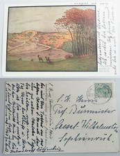Artist card 1913, written on estate Helmstorf, by Buchwaldt &rarr; R: Burmeister