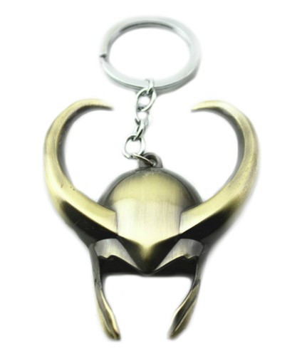 Loki Helm Bronzeton Film/Comics Charm Anhänger Schlüsselanhänger